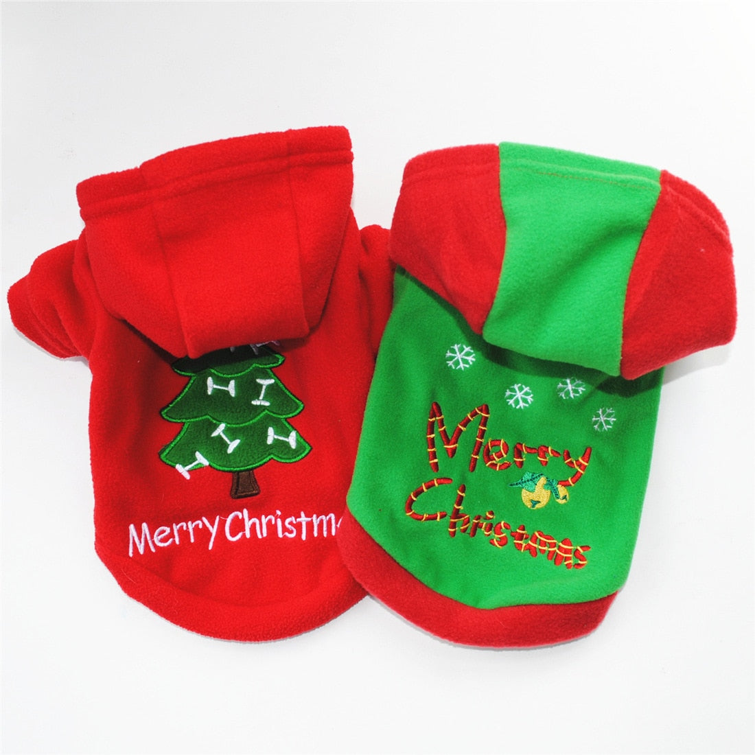 Pet Christmas Style Thick Hooded Fluffy Jacket