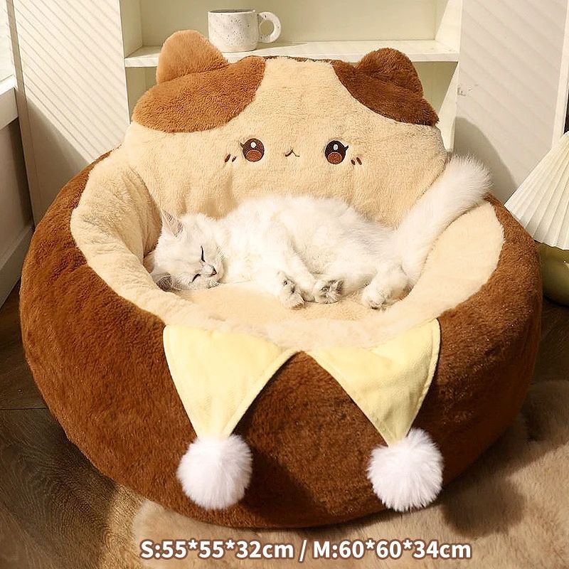 Cats Sofa Dogs Bed Round Pad Mattress