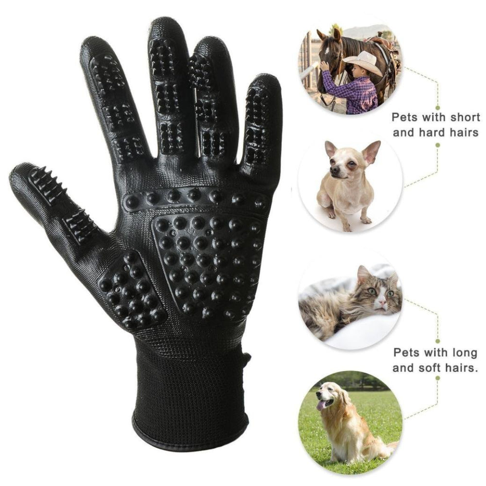 Pet Hair Grooming Glove & Soft Rubber Hair Remover