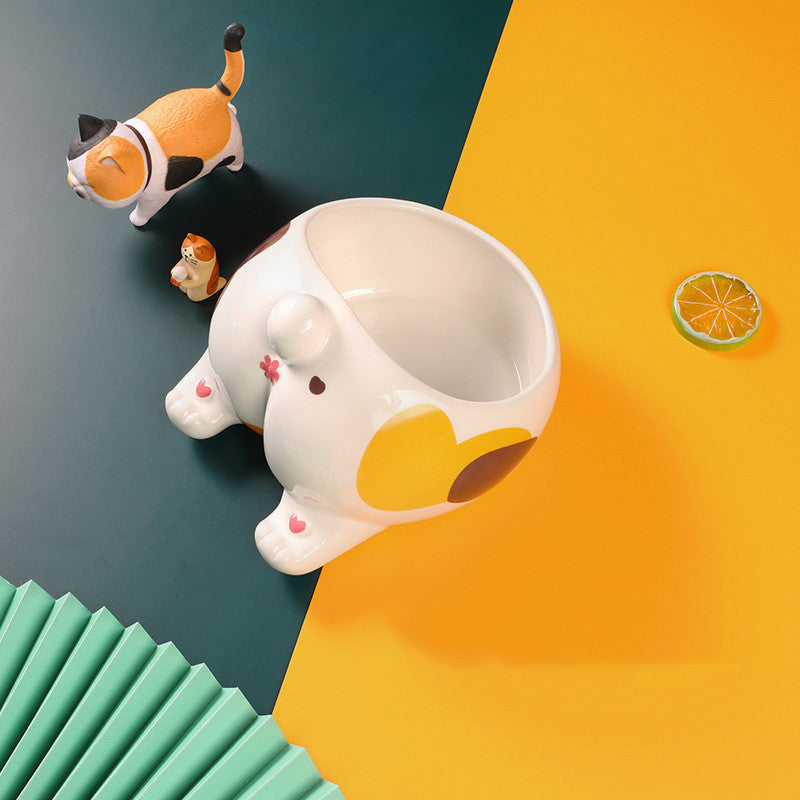 Ceramic Pet Cat & Dog Feeding Bowls Holder