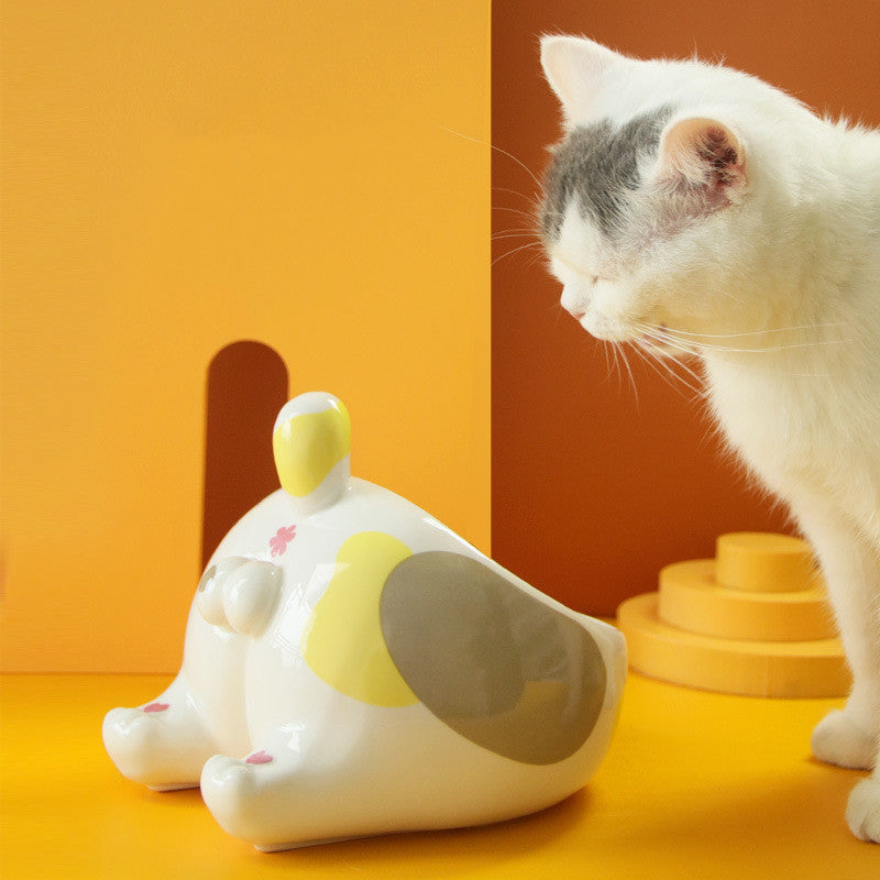 Ceramic Pet Cat & Dog Feeding Bowls Holder