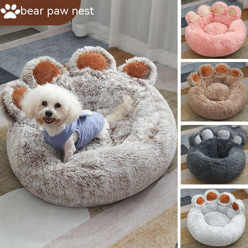 Pet Plush Doghouse Bed Winter Warm Hand-shaped