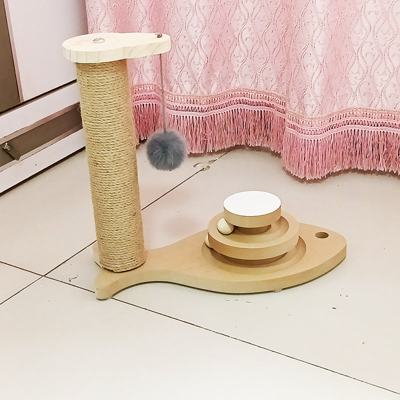 Turntable Bite-resistant Solid Wood Funny Cat Stick