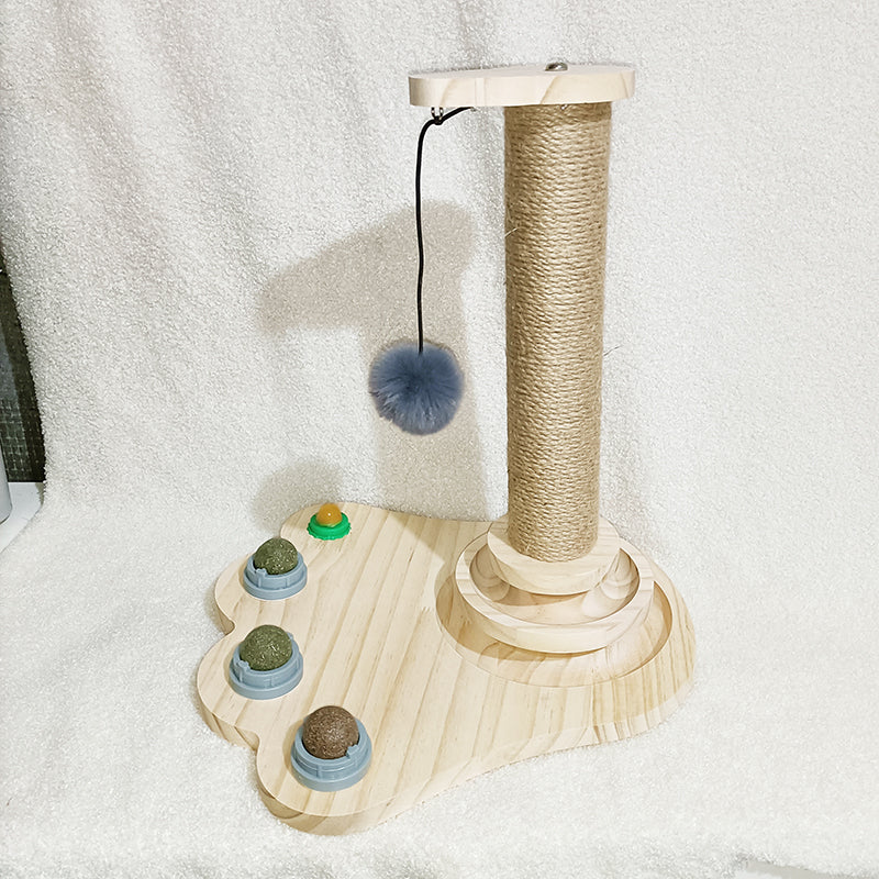 Turntable Bite-resistant Solid Wood Funny Cat Stick