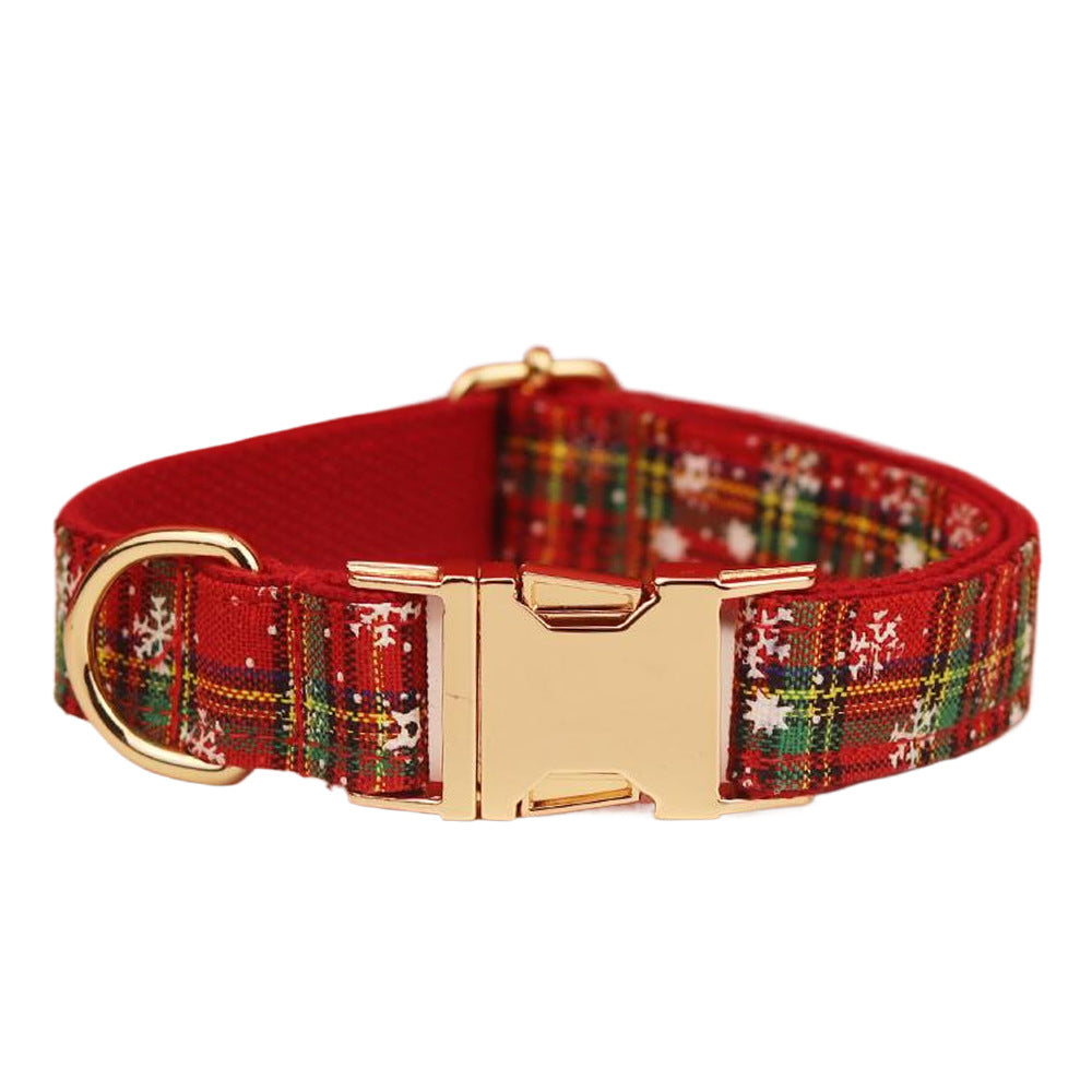 Christmas Pet Collar Plaid Dog Rope Leash