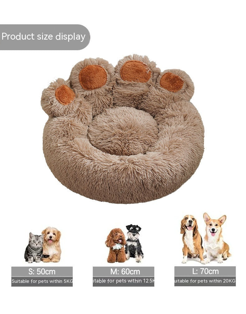Pet Plush Doghouse Bed Winter Warm Hand-shaped