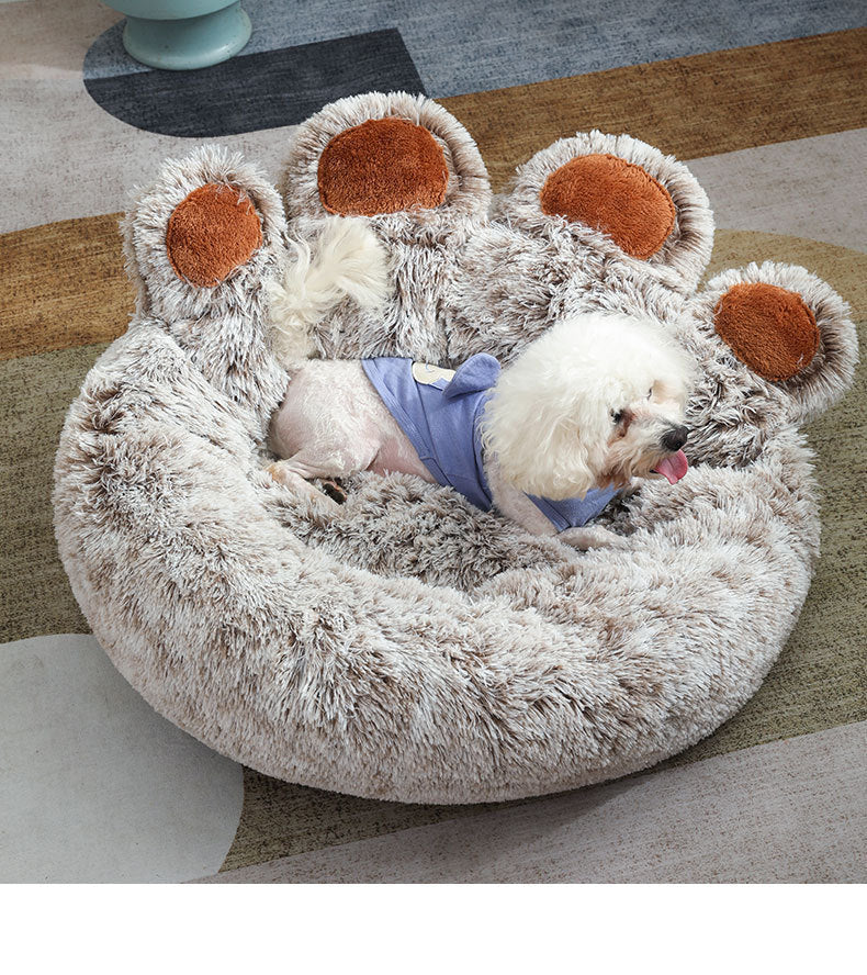 Pet Plush Doghouse Bed Winter Warm Hand-shaped