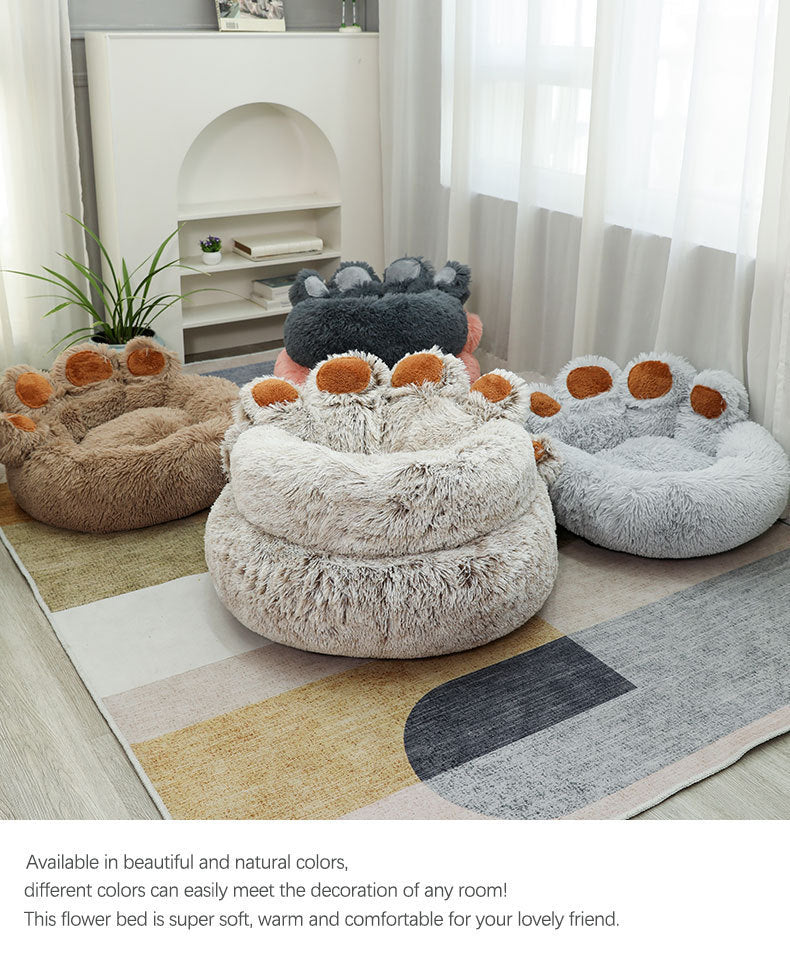 Pet Plush Doghouse Bed Winter Warm Hand-shaped