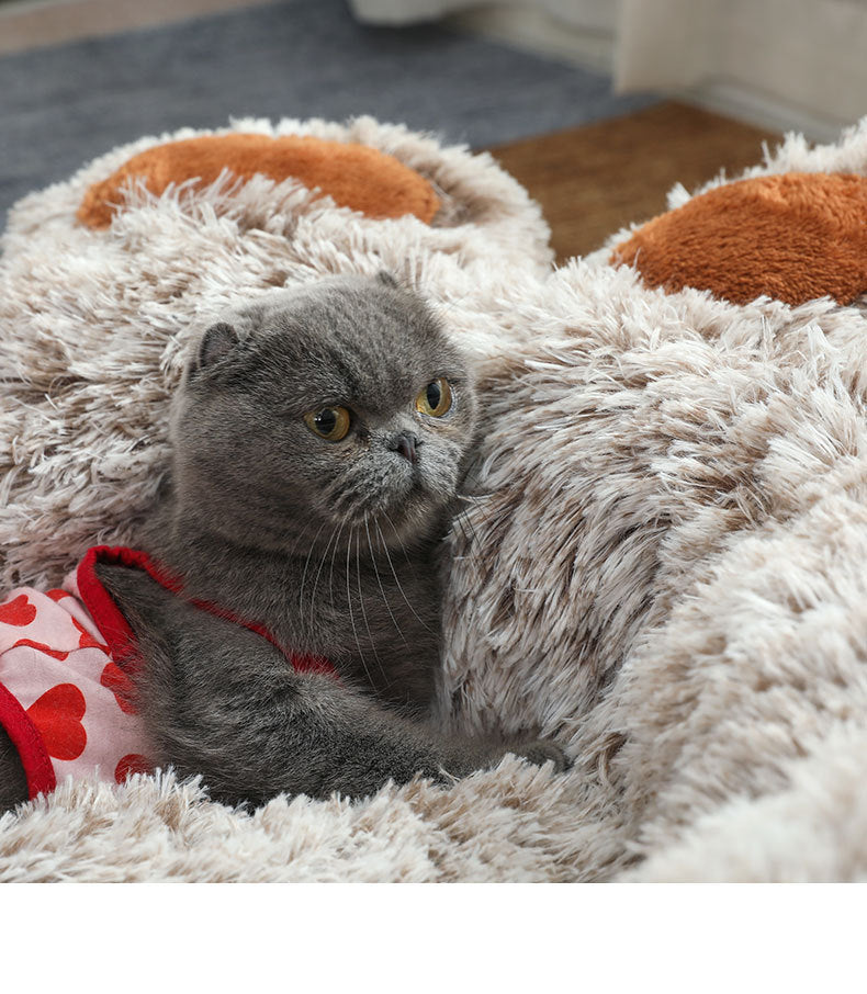 Pet Plush Doghouse Bed Winter Warm Hand-shaped