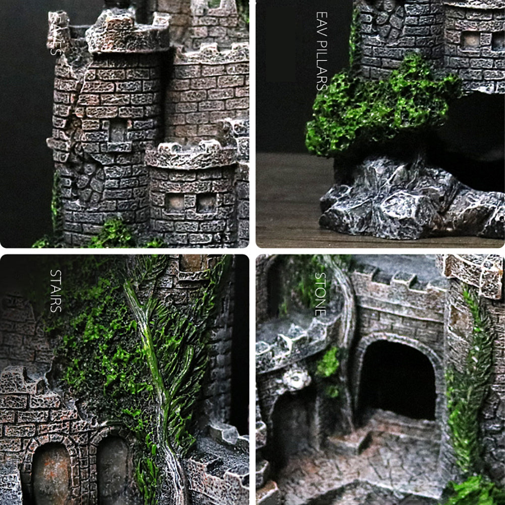Resin Castle Fish Tank Decoration