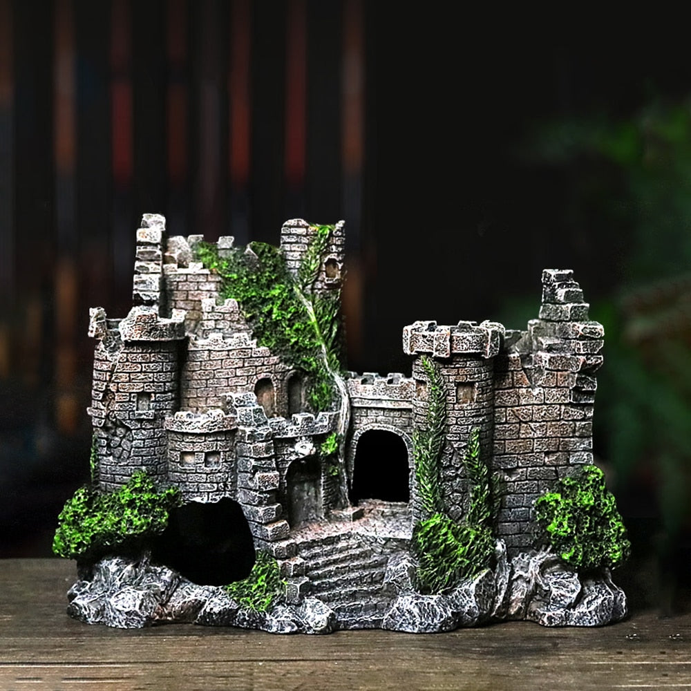Resin Castle Fish Tank Decoration