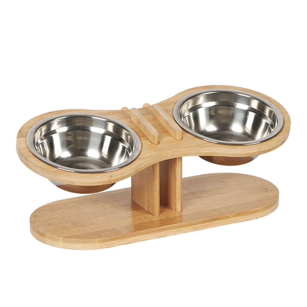 Adjustable Tilted Pet Stand With Feeding Bowl