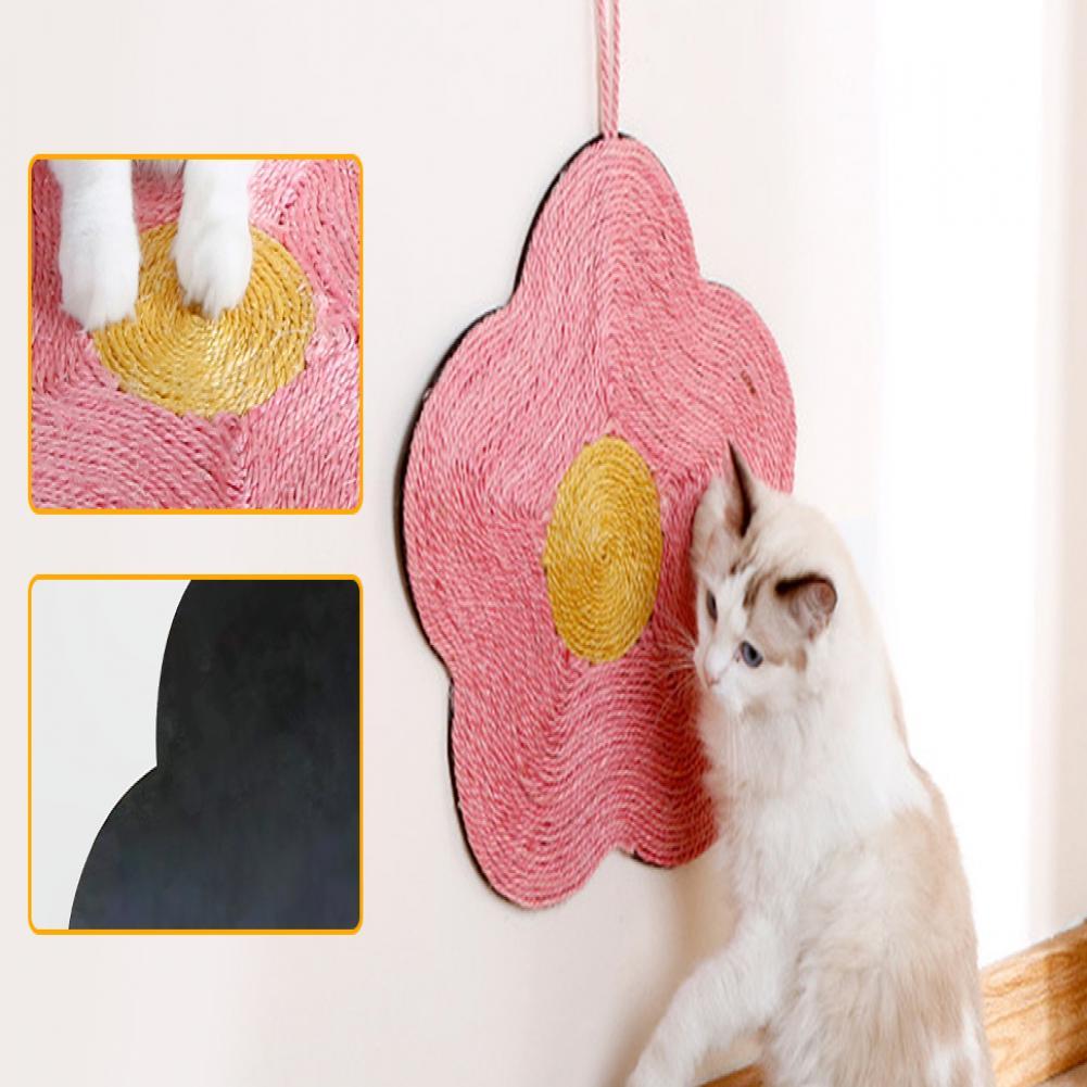 Traceless Hook Sisal Cat Scratching Mat Flower Shape