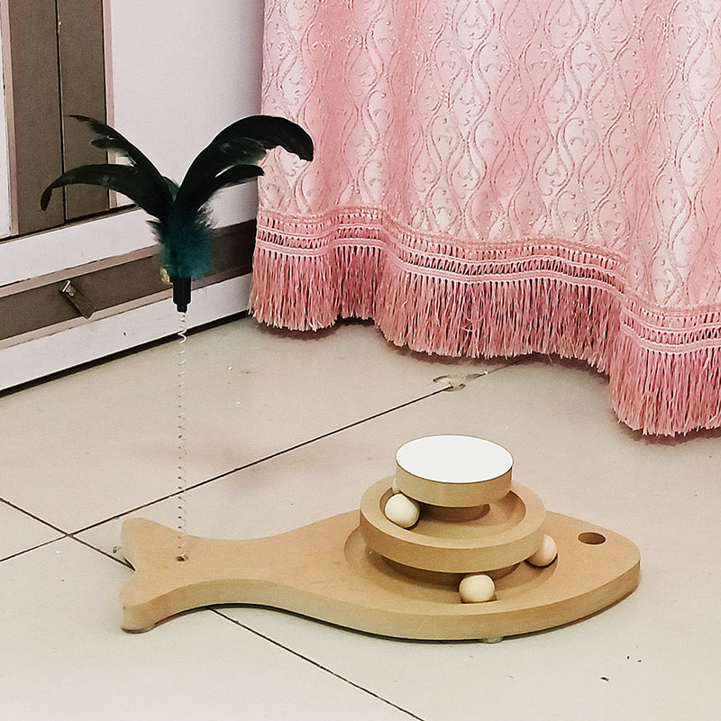 Turntable Bite-resistant Solid Wood Funny Cat Stick