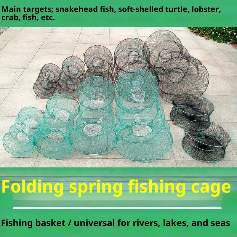 Spring Fishing Folding Basket Turtle Cage