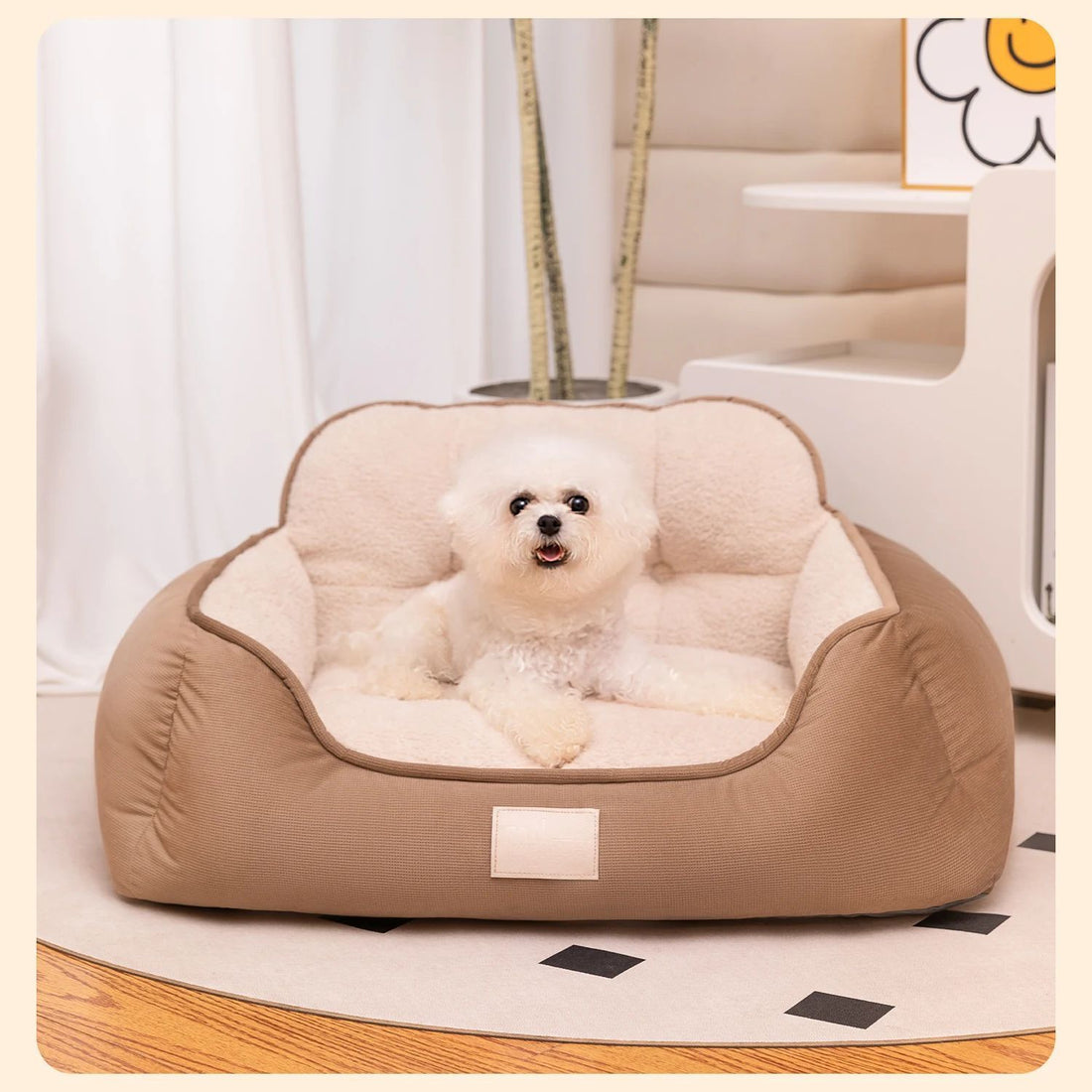 Cozy Plush Pet Bed Warm Washable Fluffy Sofa