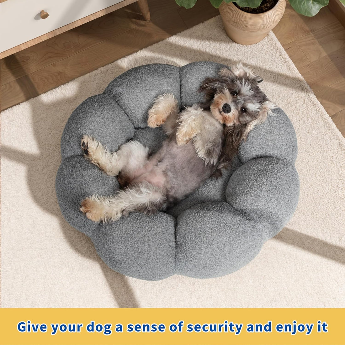 Calming For Indoor Fluffy Flower Cat Dog Bed