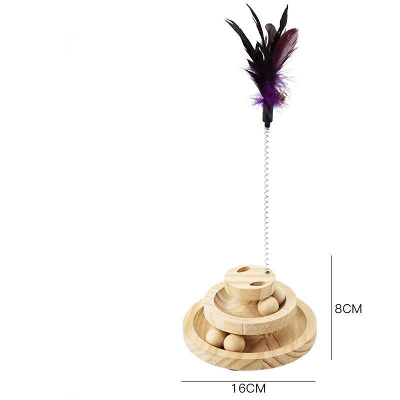 Turntable Bite-resistant Solid Wood Funny Cat Stick