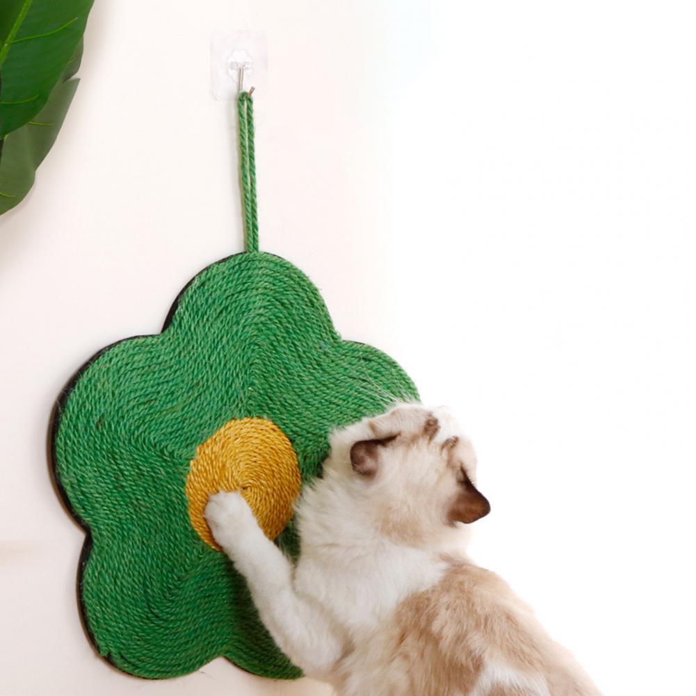 Traceless Hook Sisal Cat Scratching Mat Flower Shape