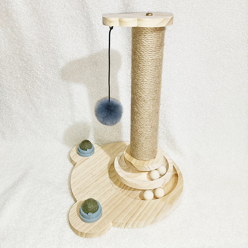 Turntable Bite-resistant Solid Wood Funny Cat Stick