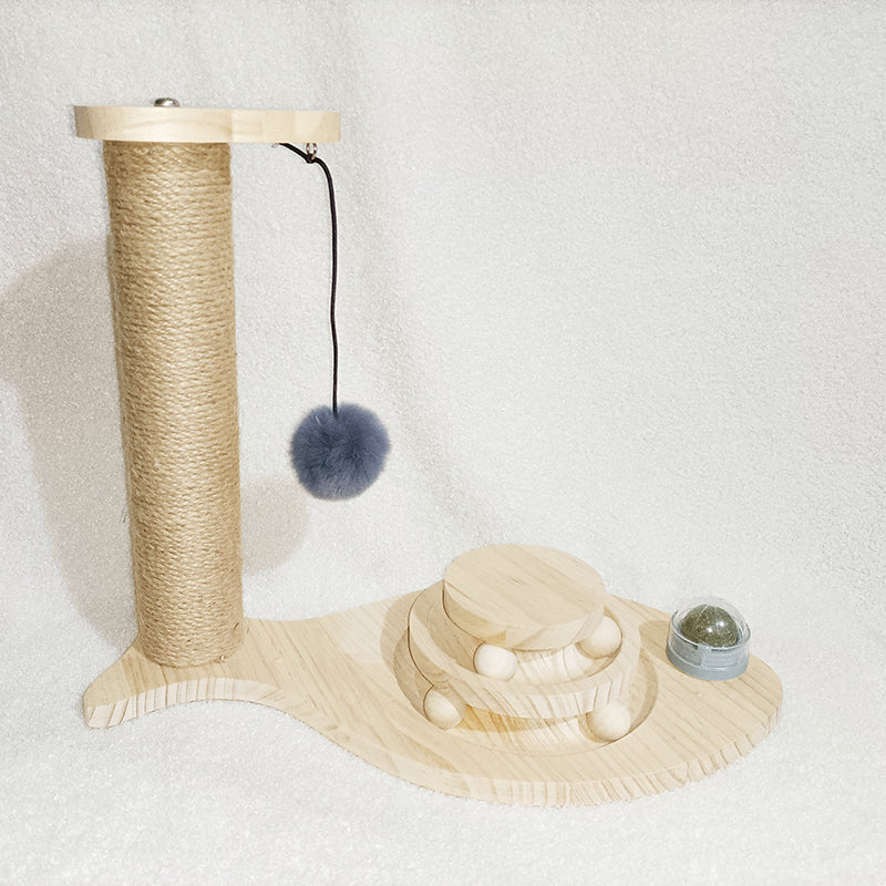 Turntable Bite-resistant Solid Wood Funny Cat Stick
