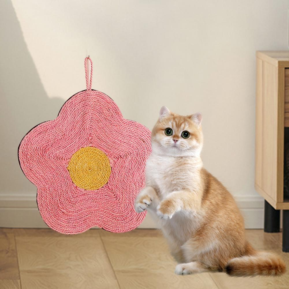 Traceless Hook Sisal Cat Scratching Mat Flower Shape