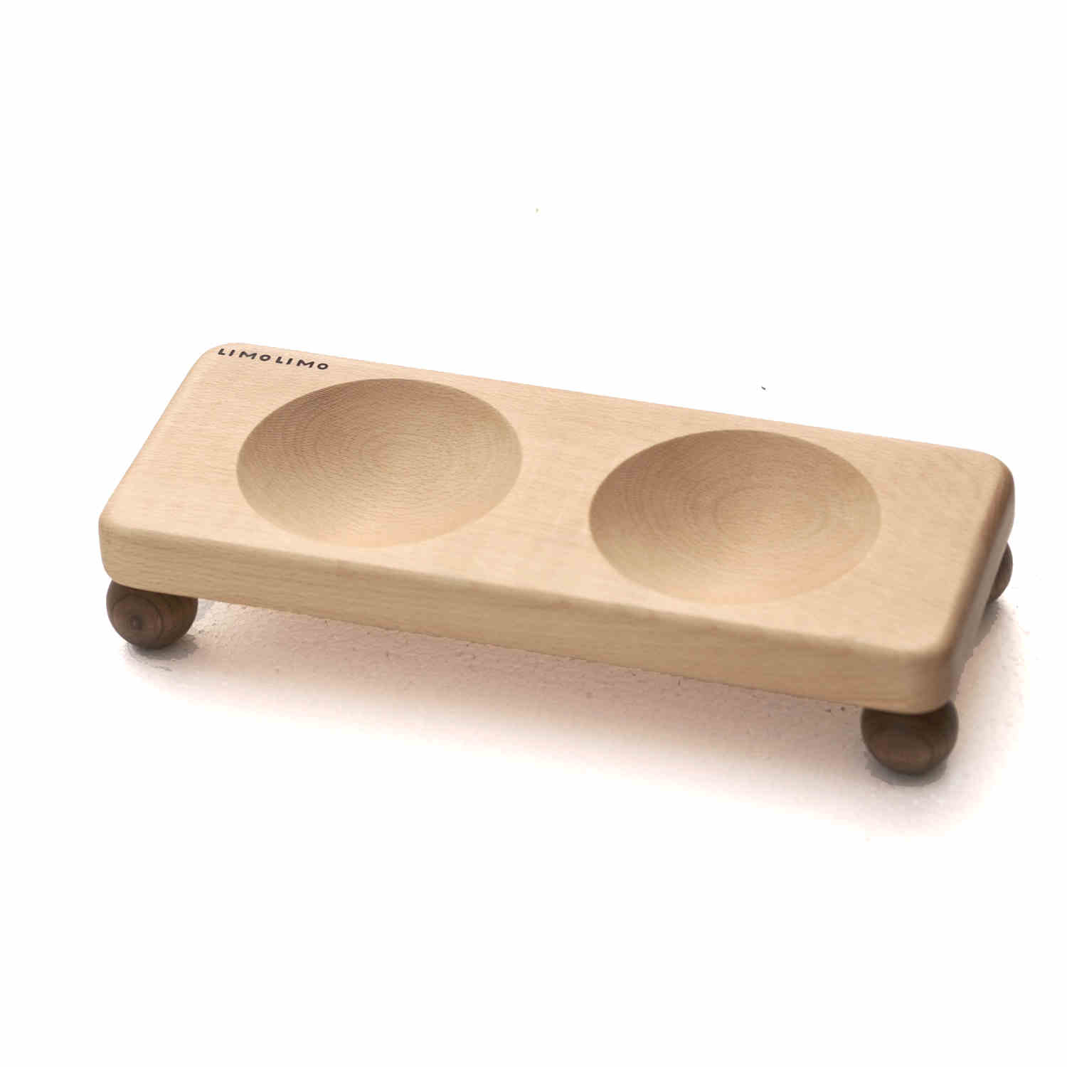 Solid Wood Cat Ceramic Pet Feeding Bowl