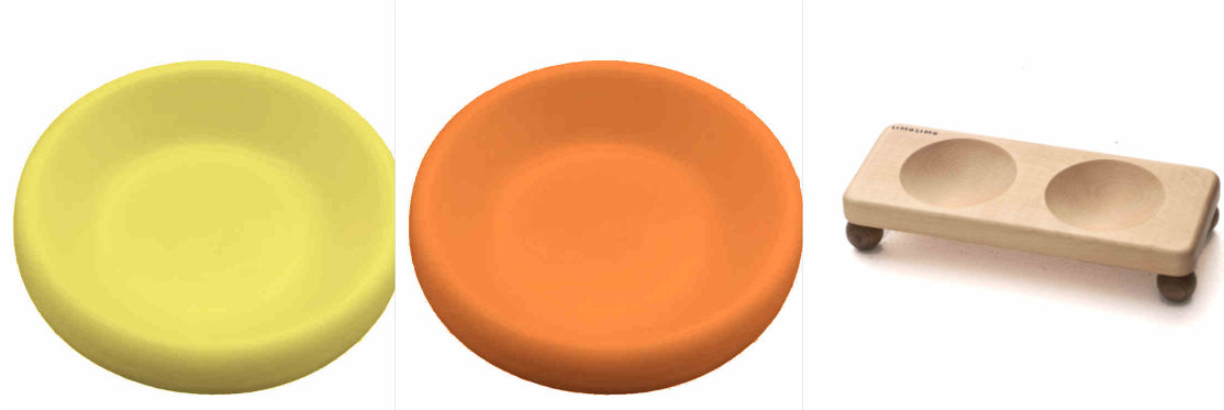 Solid Wood Cat Ceramic Pet Feeding Bowl