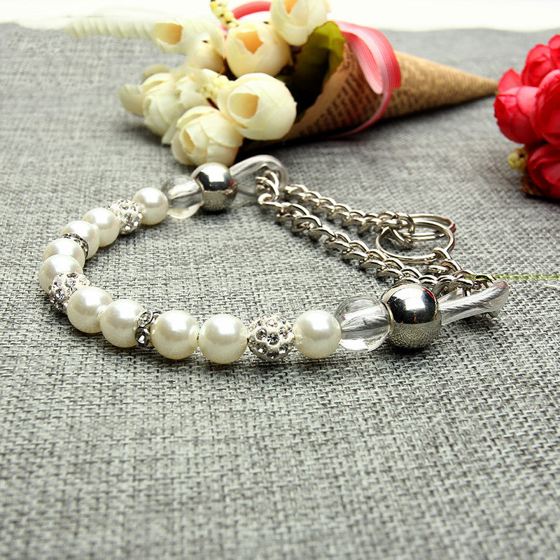 Pet leash Dog pearl collar