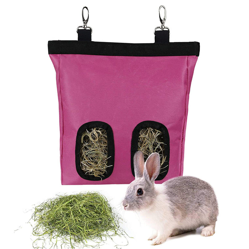 Rabbit Hay Feeder Bag Guinea Pig Hanging Storage Bunnies Chinchillas