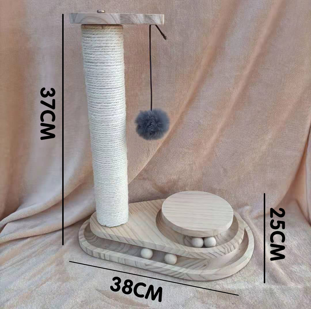 Turntable Bite-resistant Solid Wood Funny Cat Stick