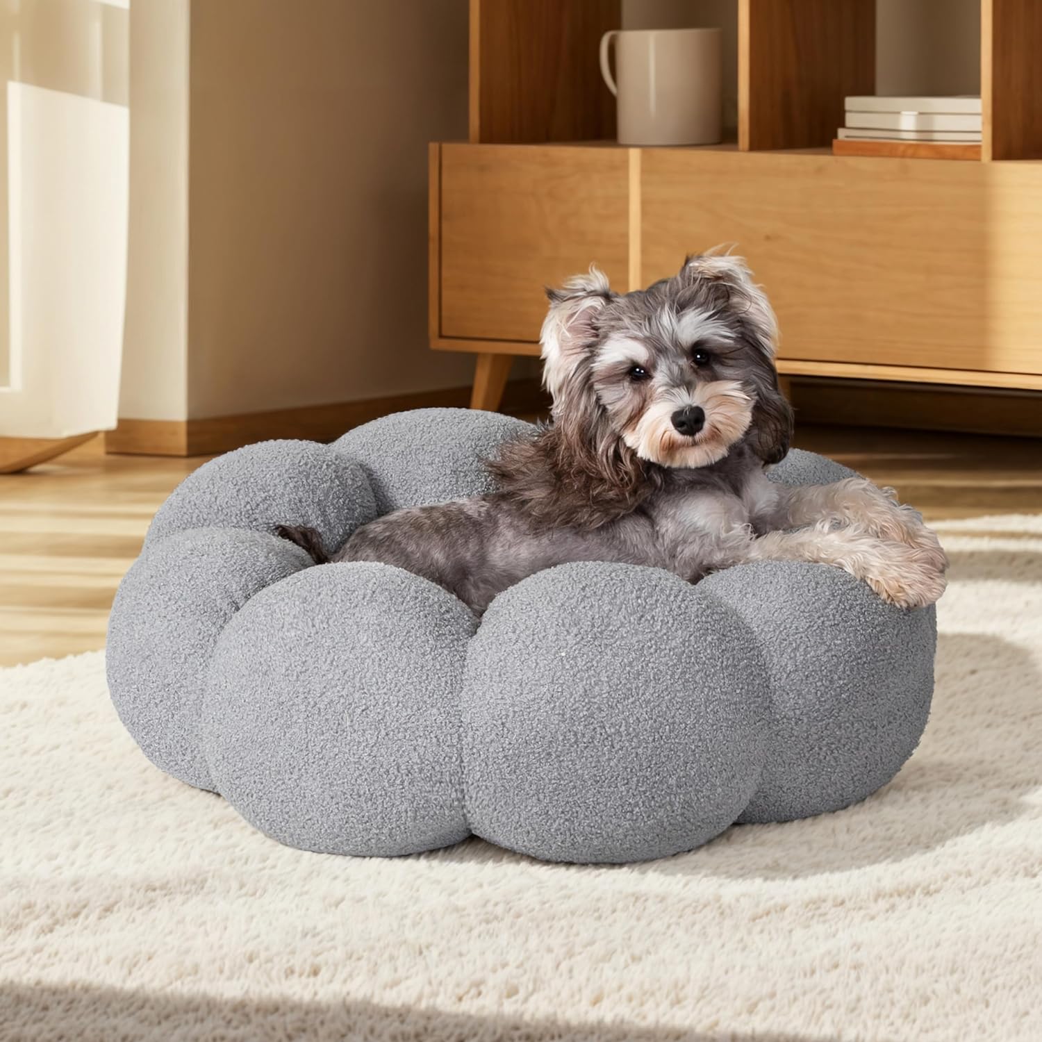 Calming For Indoor Fluffy Flower Cat Dog Bed