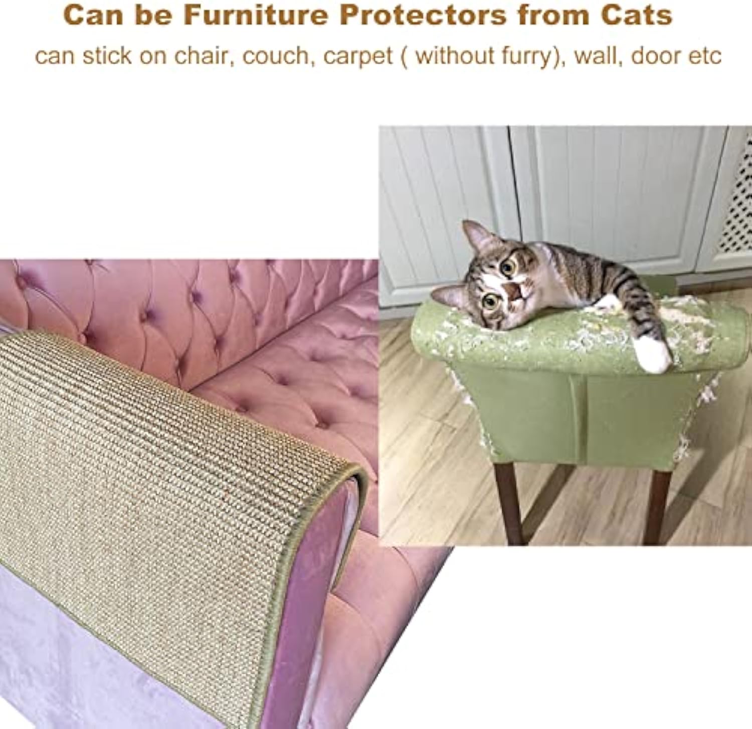 Cat Scratch Pad Adhesive Hook Tape Furniture Protector Wall Scratcher