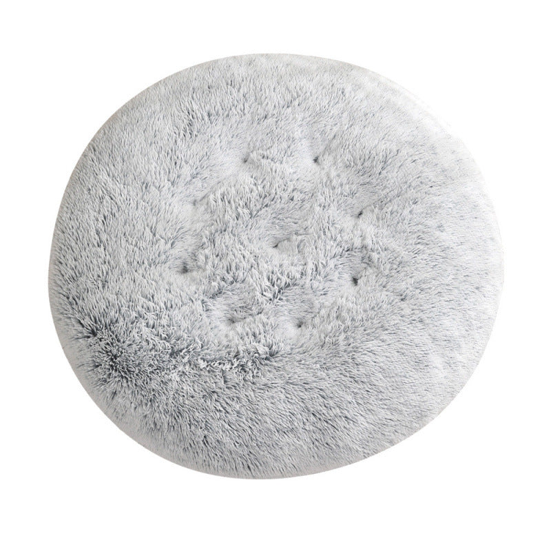 Round Pet Mat Dog Bed Plush Warm Sleep