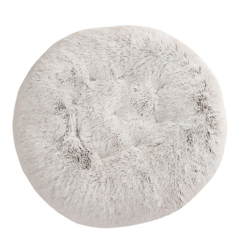 Round Pet Mat Dog Bed Plush Warm Sleep