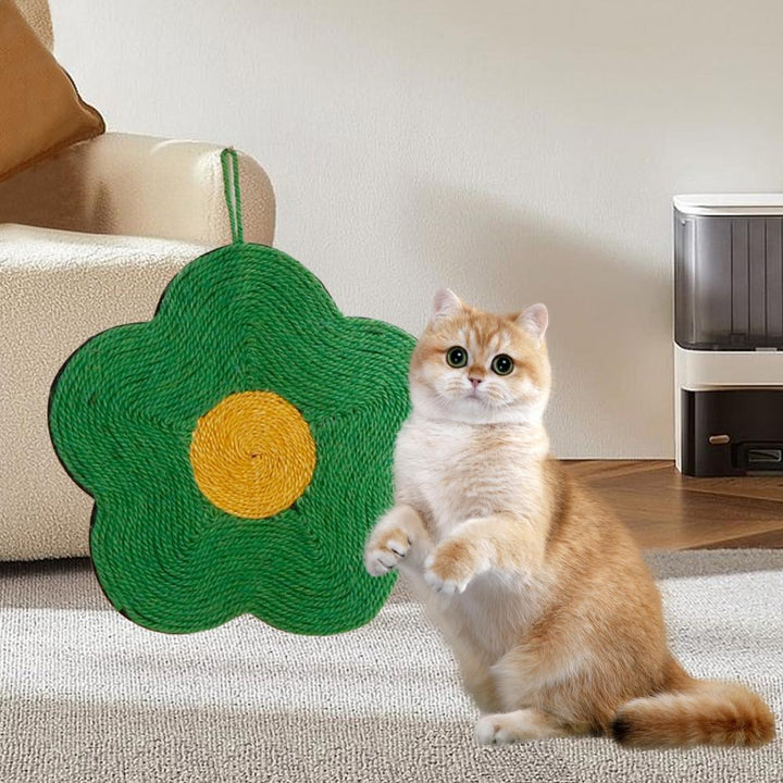 Traceless Hook Sisal Cat Scratching Mat Flower Shape