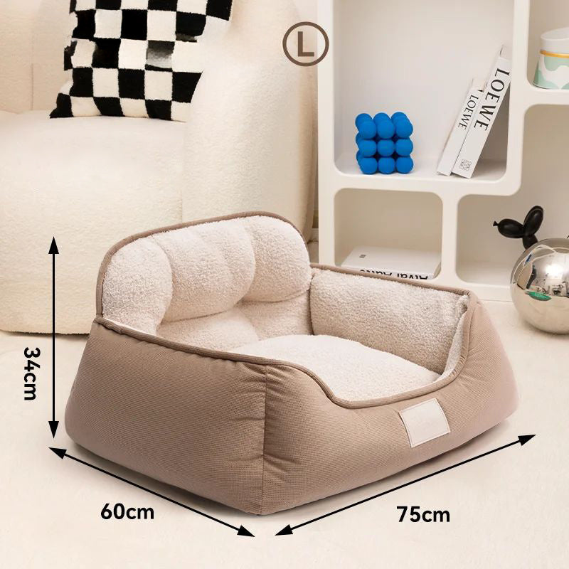 Cozy Plush Pet Bed Warm Washable Fluffy Sofa