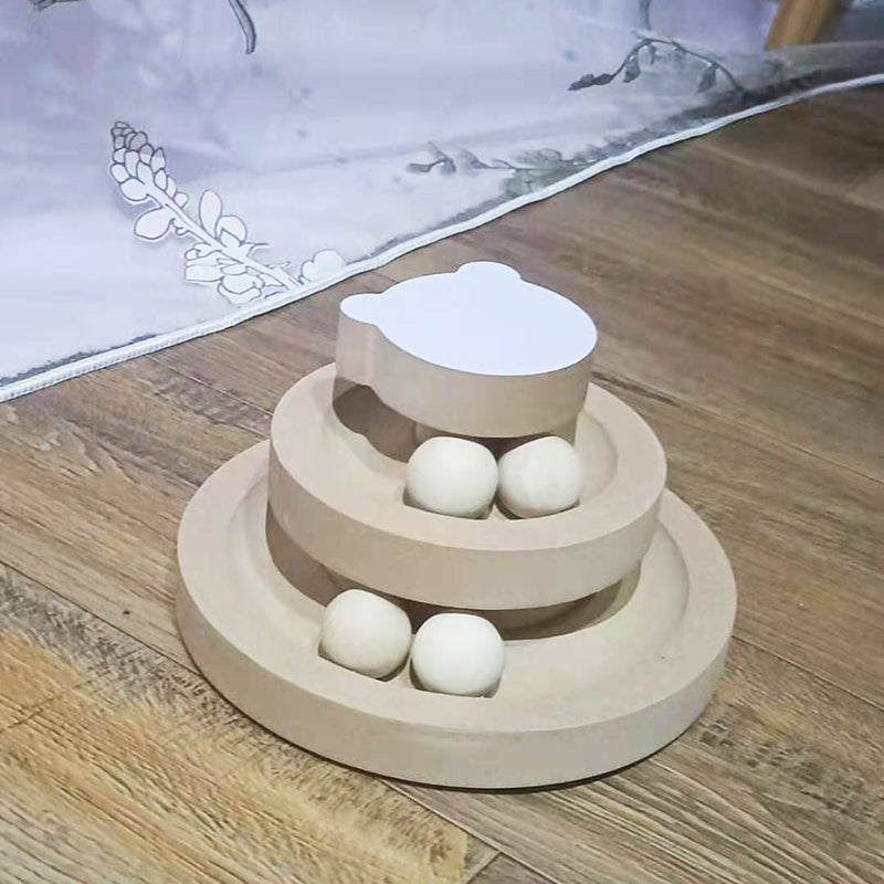 Turntable Bite-resistant Solid Wood Funny Cat Stick