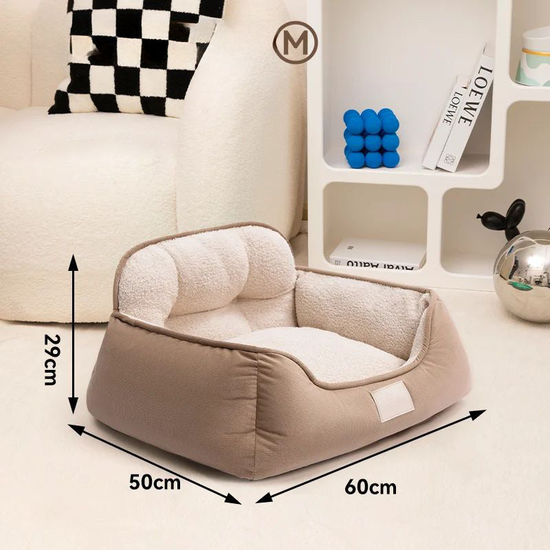 Cozy Plush Pet Bed Warm Washable Fluffy Sofa