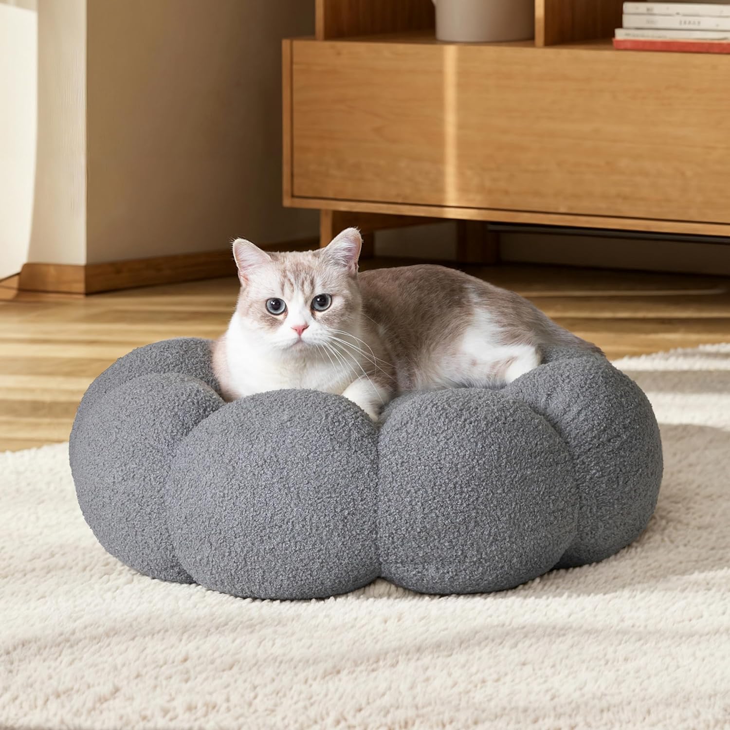Calming For Indoor Fluffy Flower Cat Dog Bed