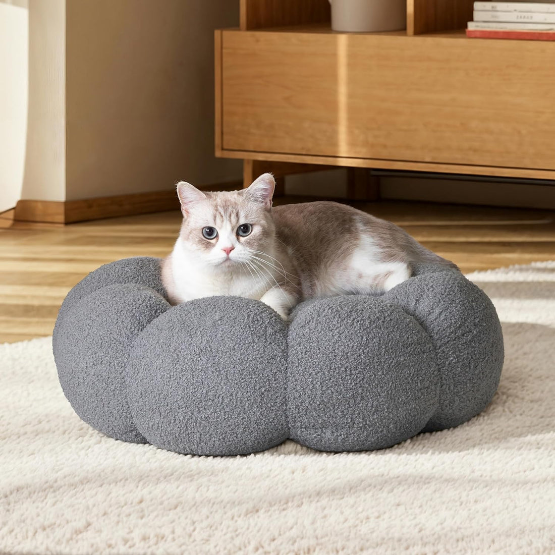 Calming For Indoor Fluffy Flower Cat Dog Bed
